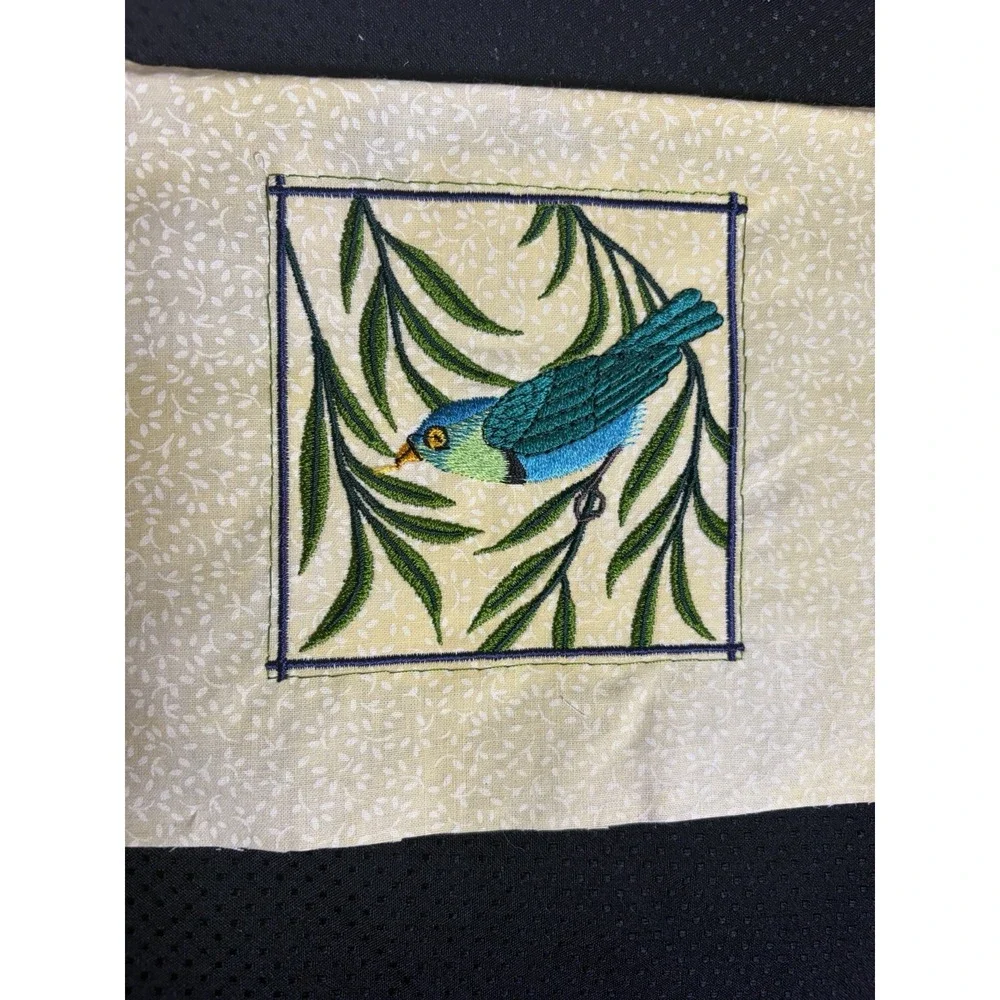 Set of 12 Vtg Quilt Blocks~ Machine Embroidered~Birds and Flowers~4-6